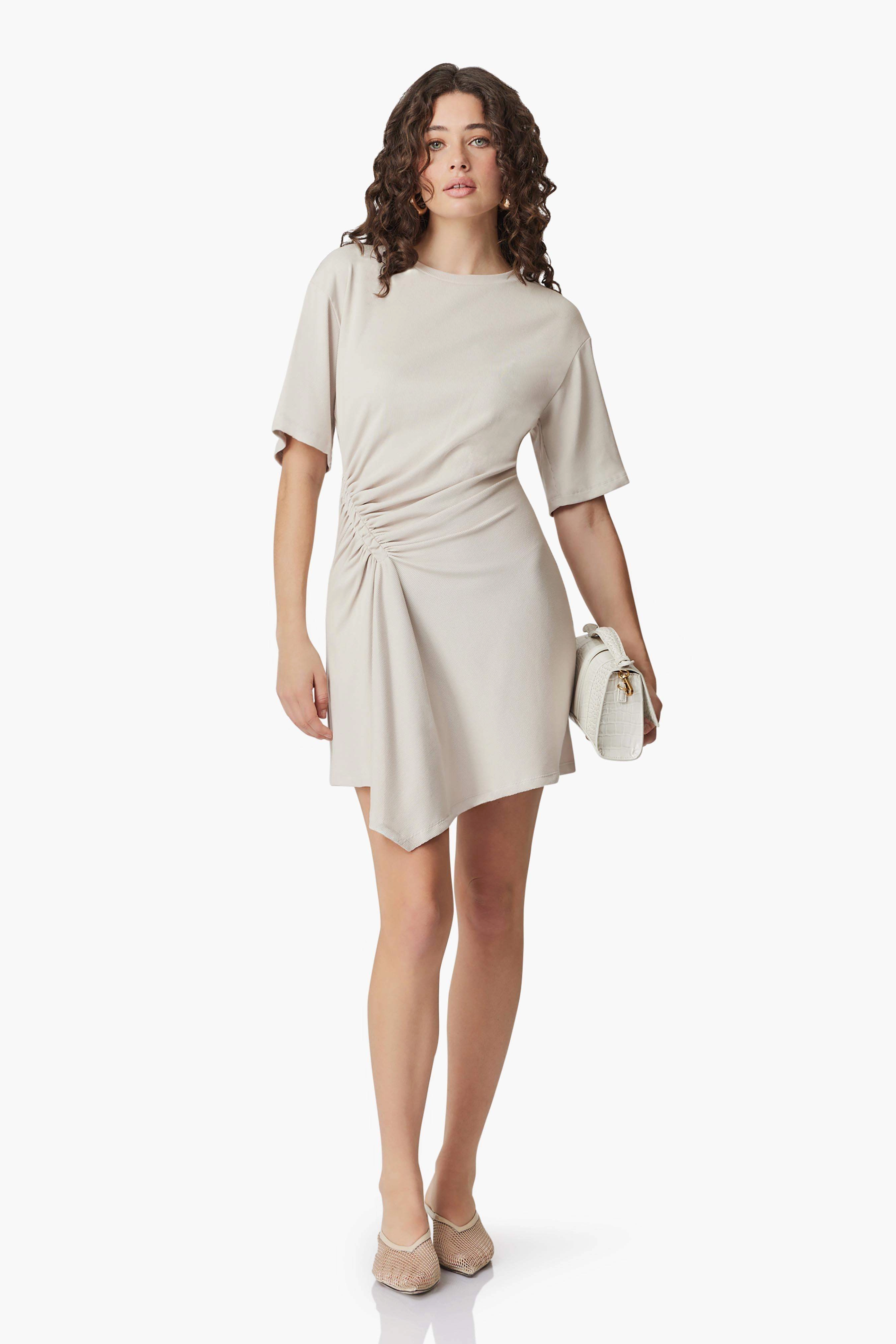 Perfectly Fitted Cozy Fit CURAAE Aitana Mini Dress in White