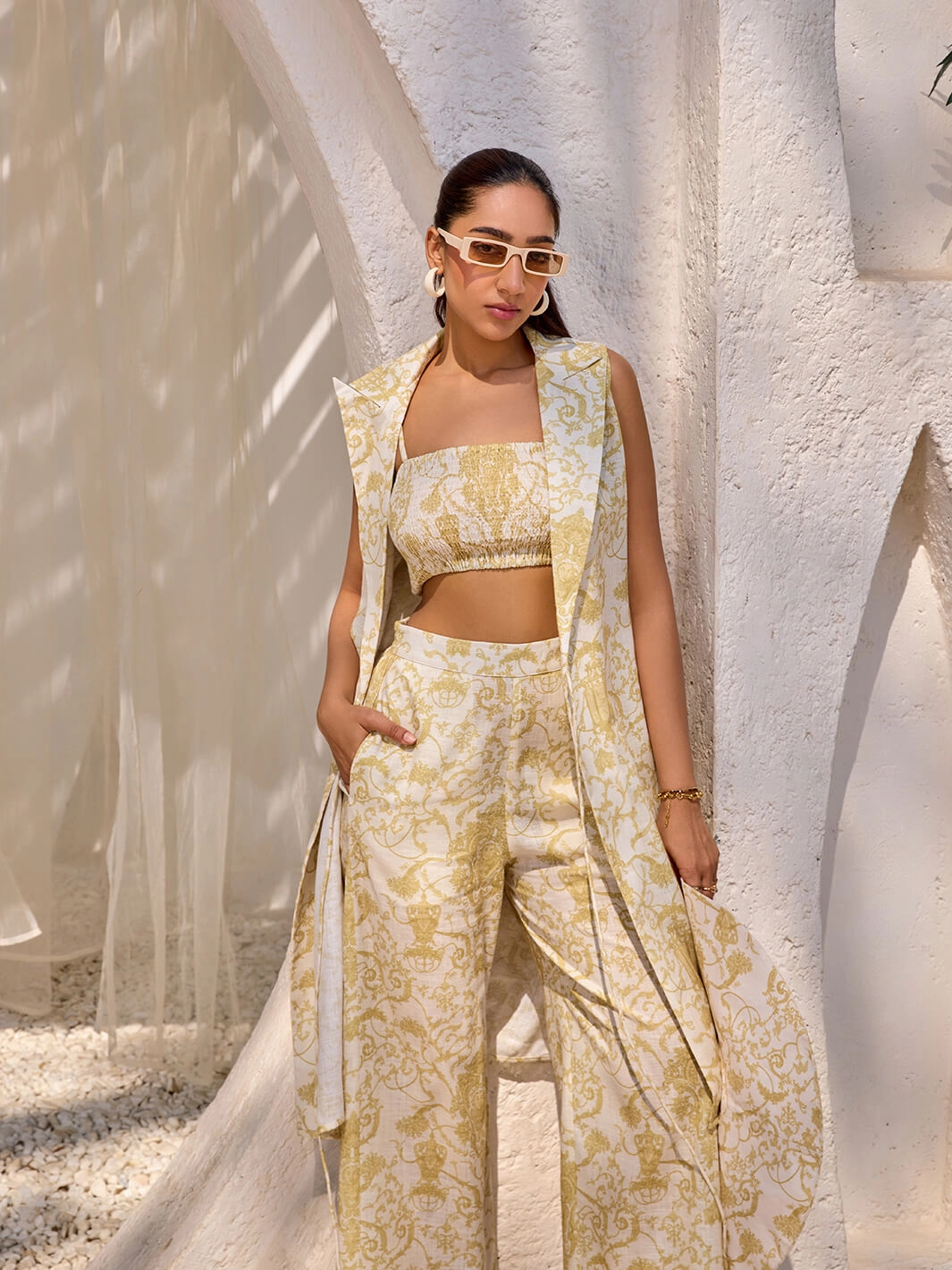 Adele Paris Crop Top Shiny Zip Work Ease