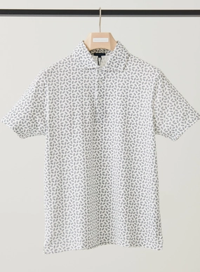 MinimalistStyle QuickReleaseFastenings SHORT SLEEVE LITTLE LEAVES ALL OVER PRINT POLO