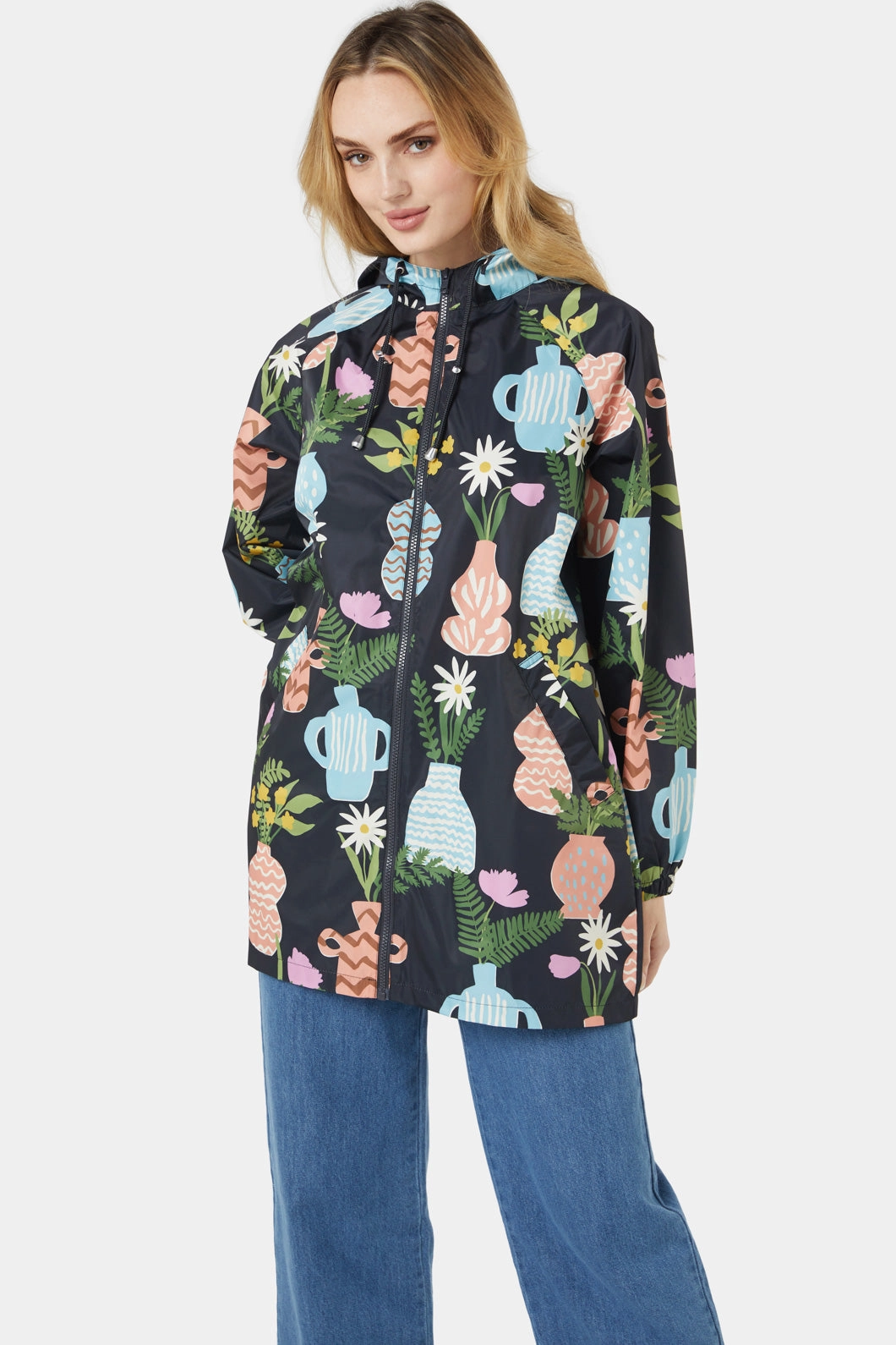 Pretty Vases Raincoat Strong Zip