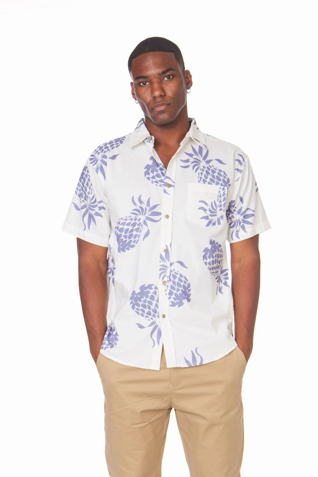 Design Glow CompactFold PINEAPPLE STENCIL SHORT SLEEVE SHIRT