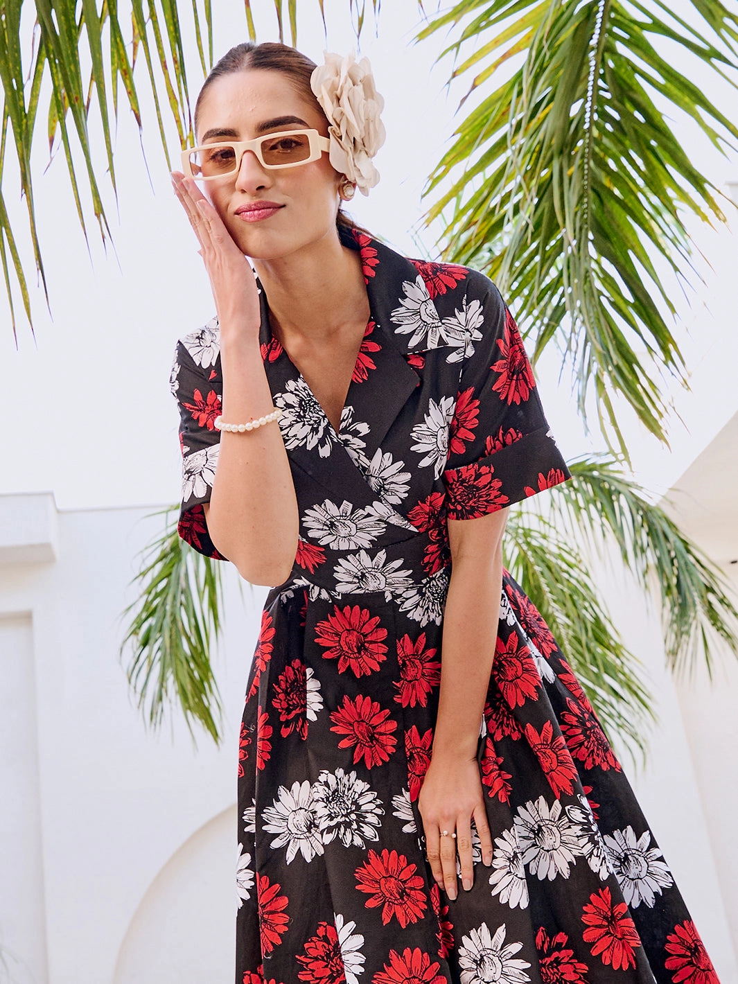 Effortless Waist Design Trendy wrap gown Alabama Floral Flare Dress