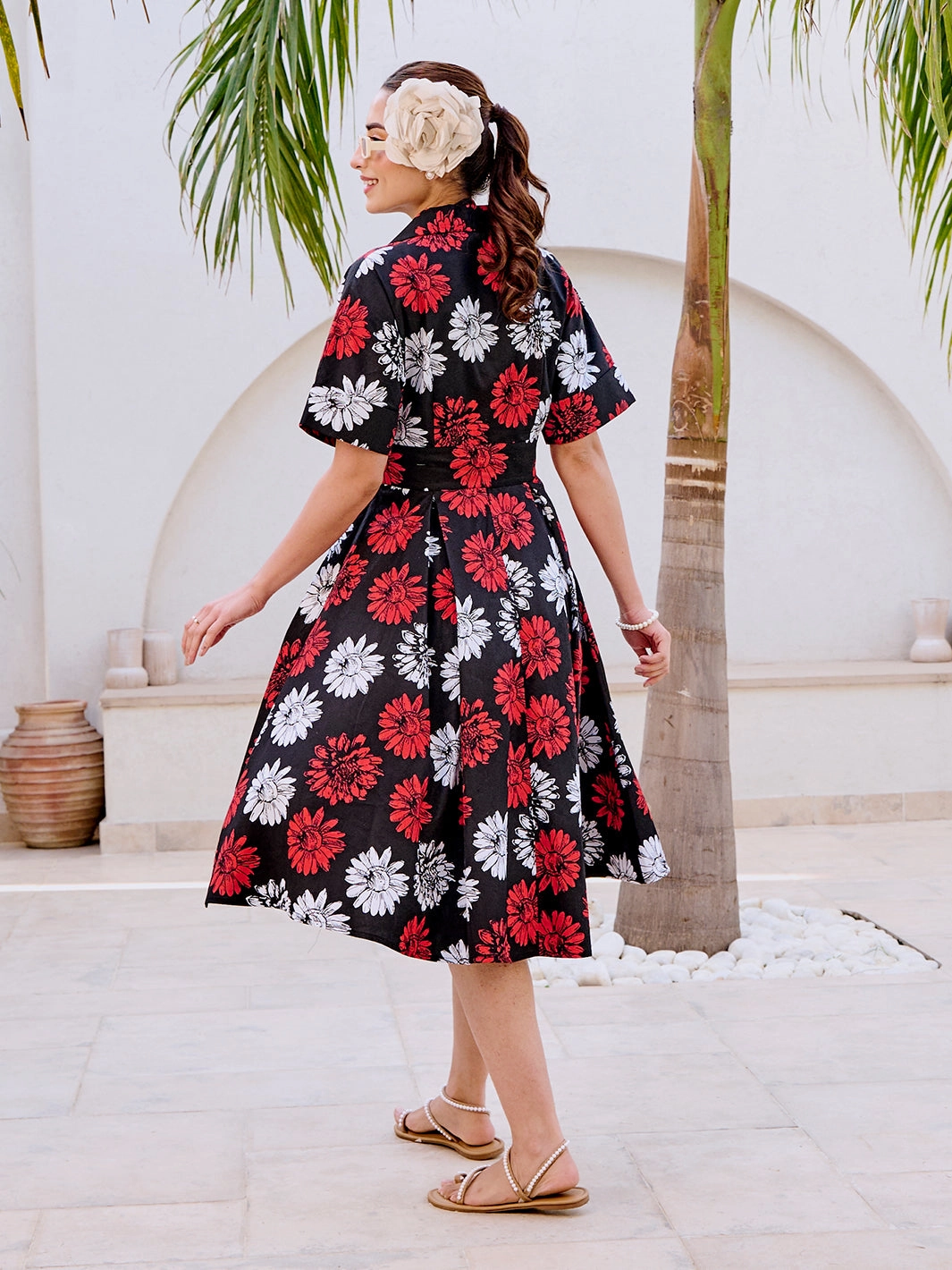 Silk Shine Alabama Floral Flare Dress