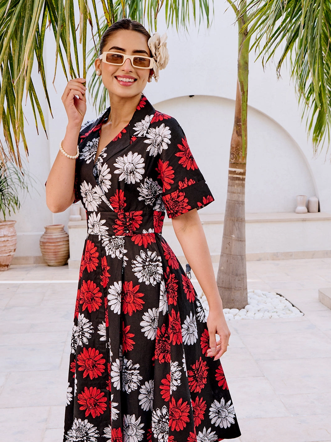 Compressible Alabama Floral Flare Dress