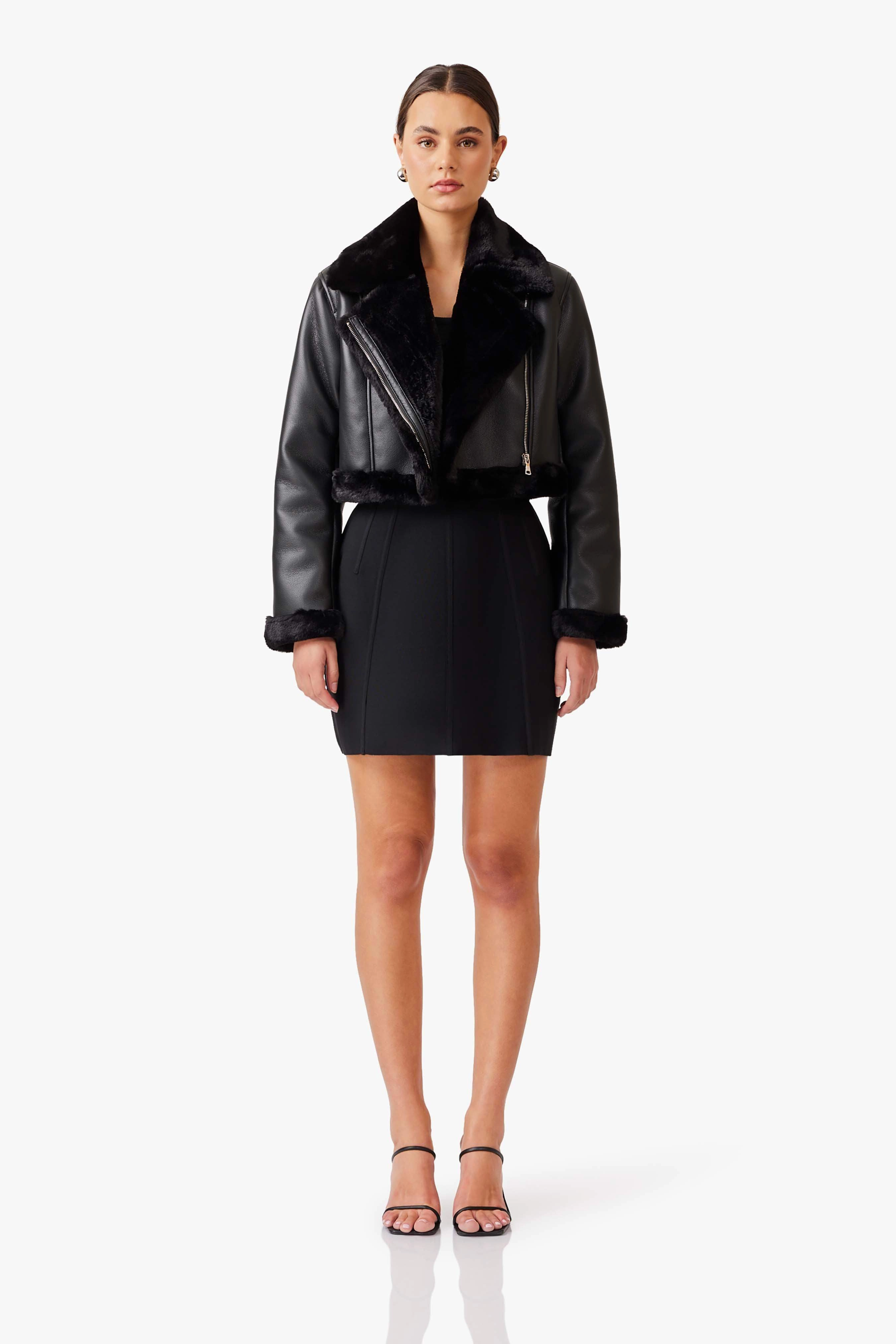 Alta Cropped Jacket in Black Versatile Touch Sheer Layer