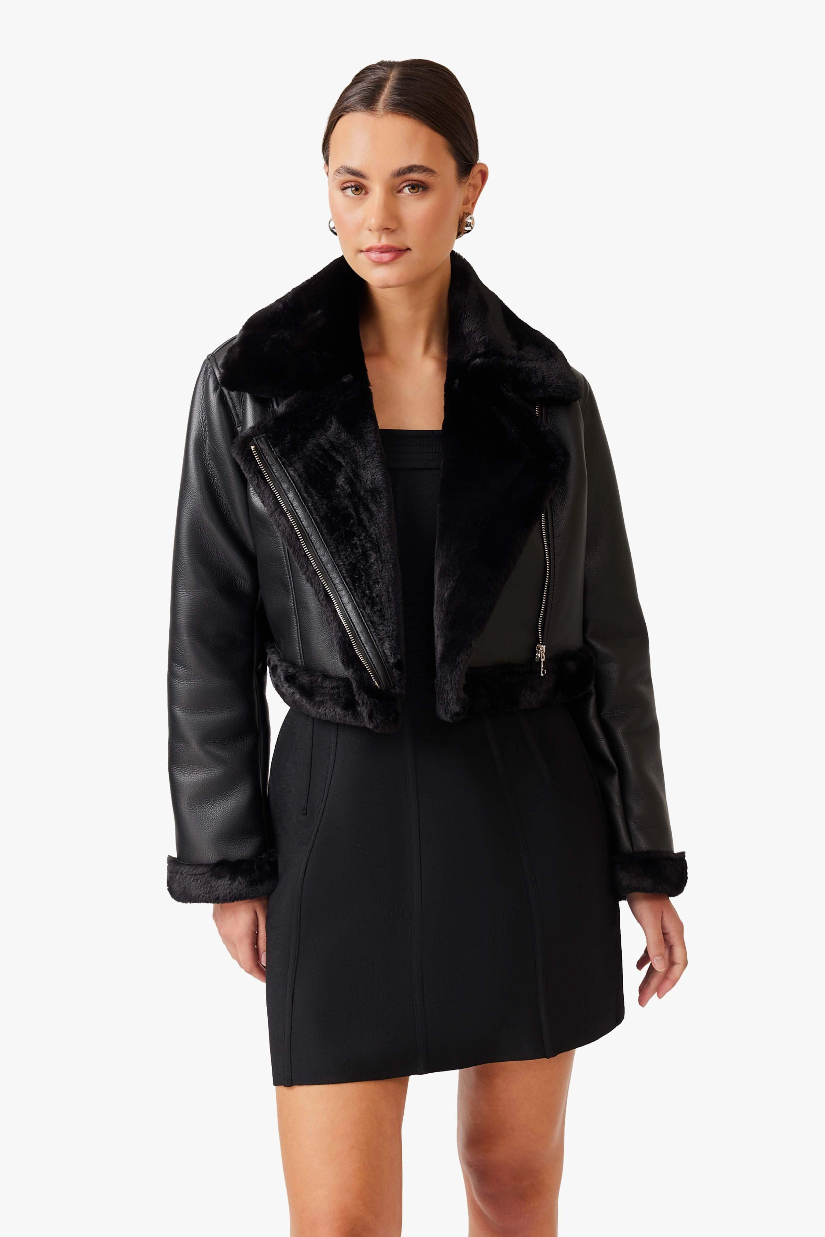 Alta Cropped Jacket in Black Bust-Enhancing