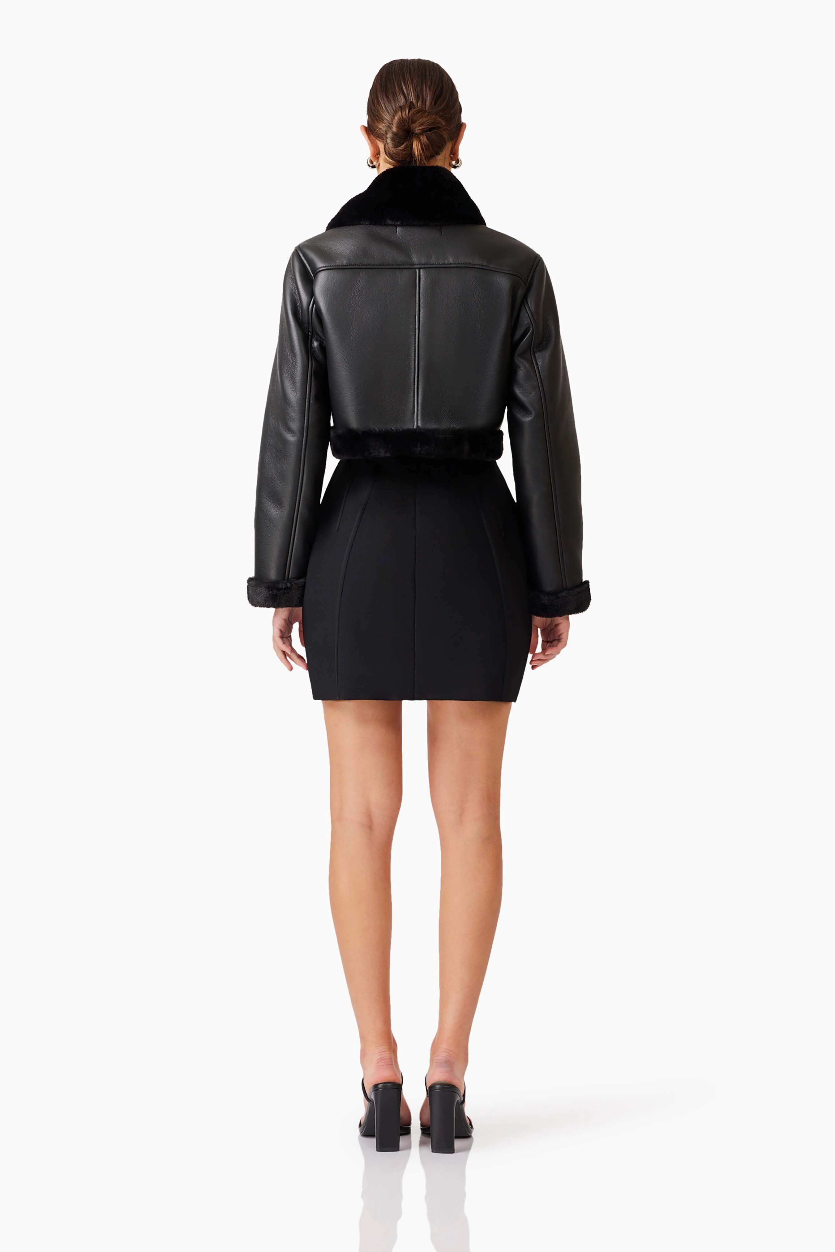 Alta Cropped Jacket in Black Luxurious Feel Full Coverage