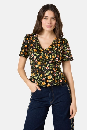 NonRestrictive Fit Alyssa Floral Peplum Top
