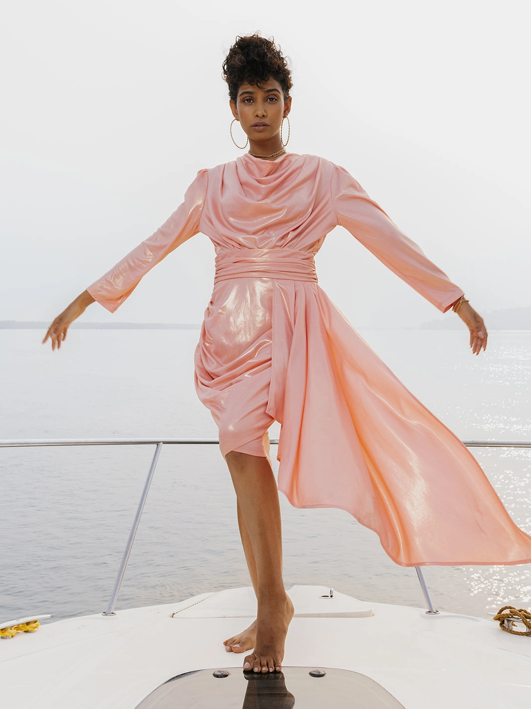 Autumn-Season Ready Glow Amalfi Drape Dress