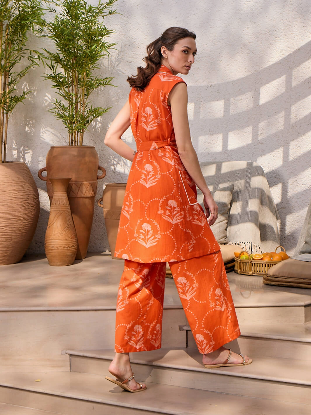 Amer Printed Jacket Patterned-Fabric Silky Touch