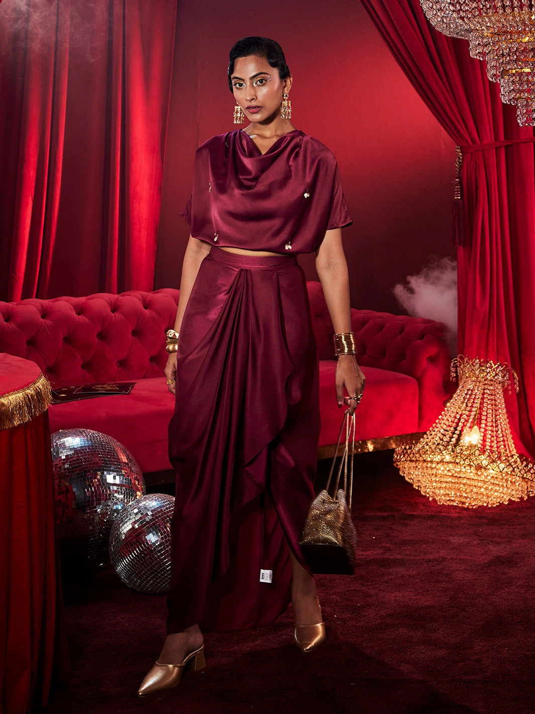 Chic casual Amoura Satin Embellished Top