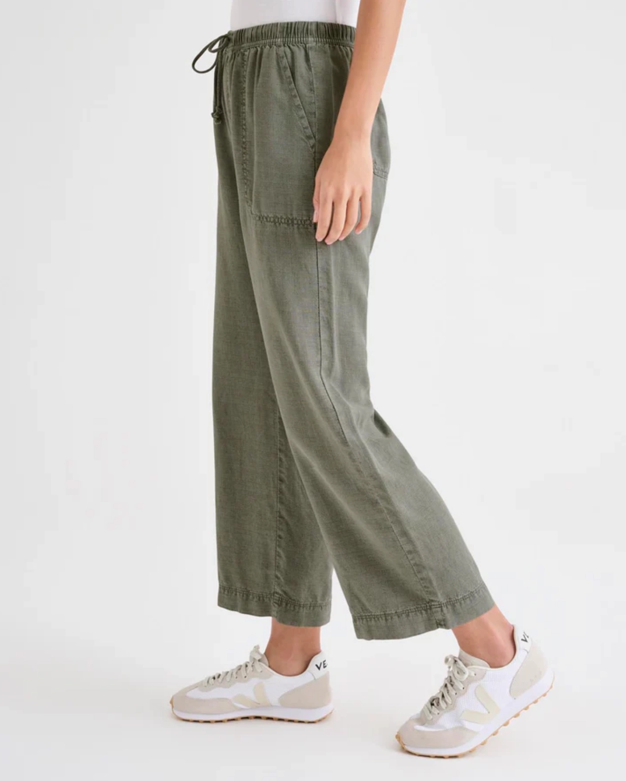ANGIE CROP WIDE LEG PANT Soft Flow ElasticFree Cuffs