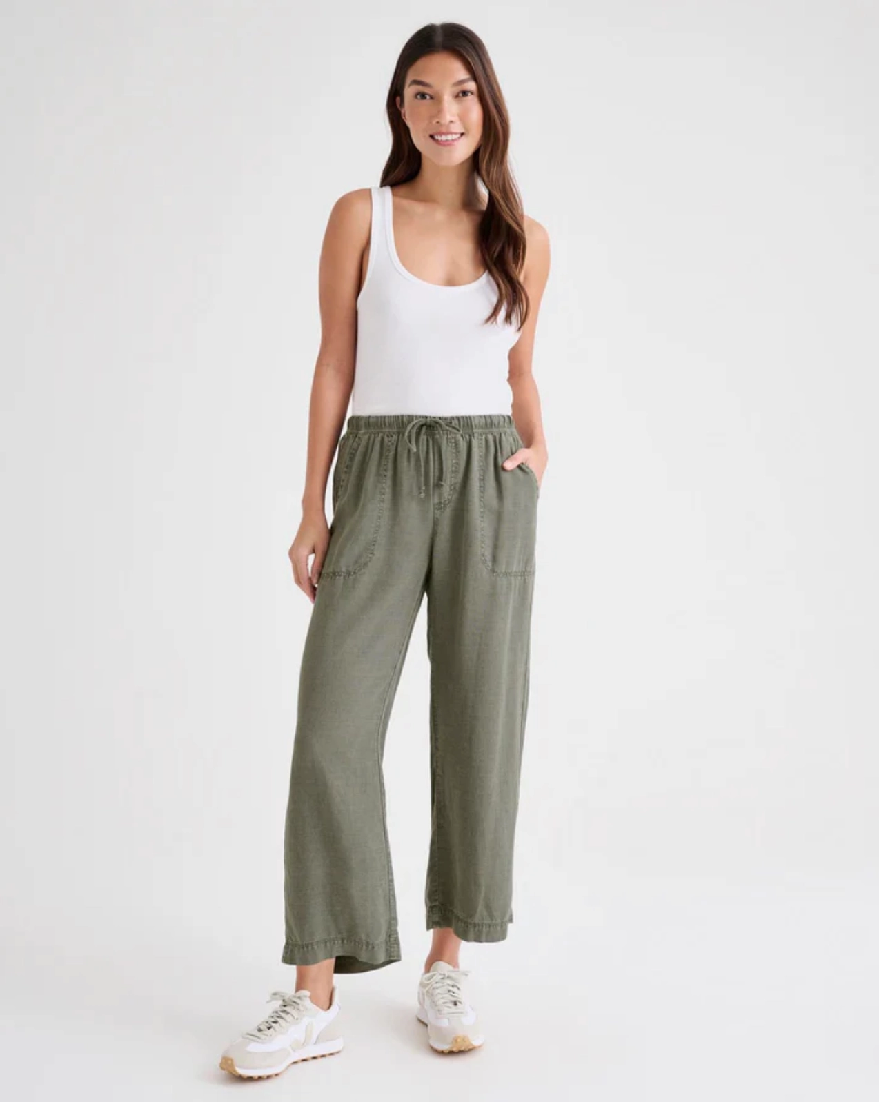 BreathableMesh UV Protection ANGIE CROP WIDE LEG PANT