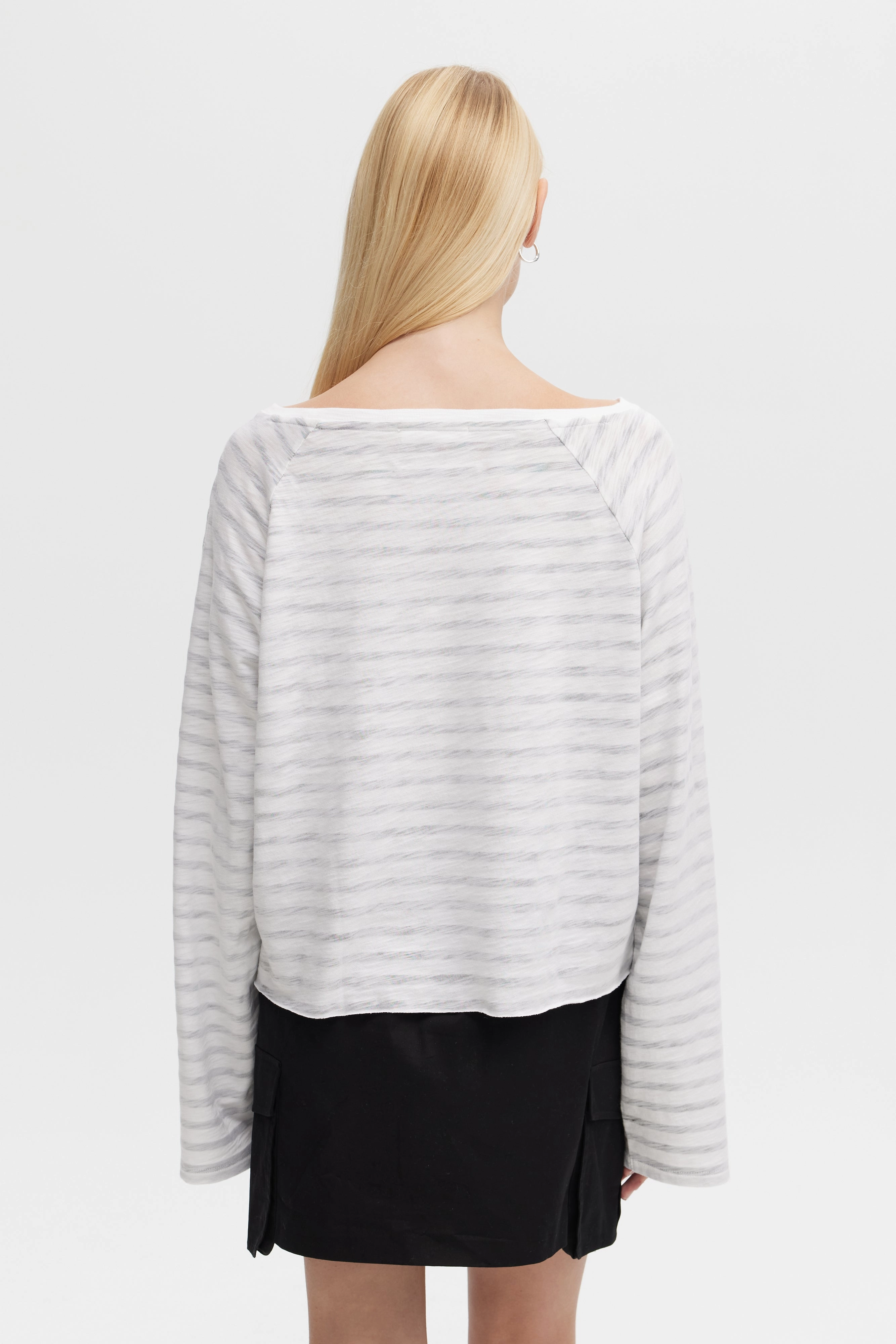 Play Mode ANITA STRIPED BOATNECK LONG SLEEVE TEE