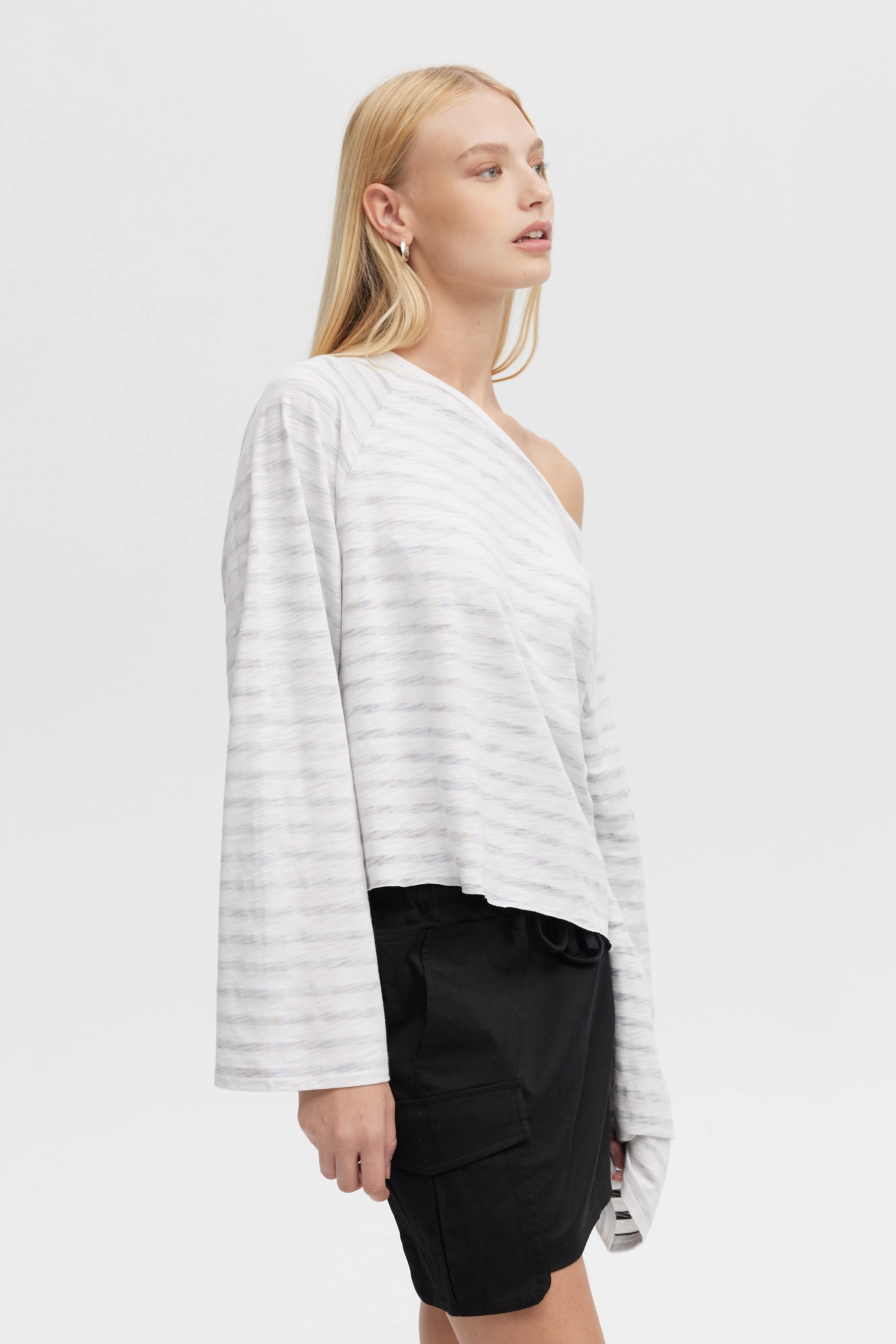 ANITA STRIPED BOATNECK LONG SLEEVE TEE hypoallergenic material