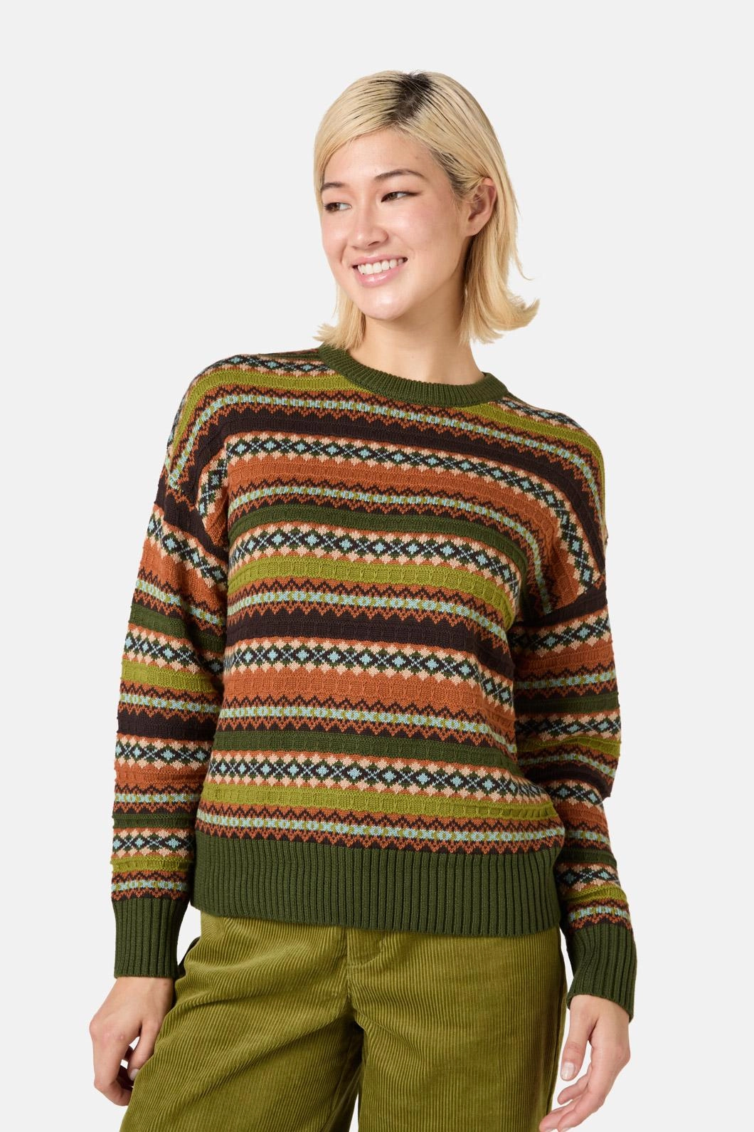 Fairisle Knit Jumper Seasonal Must-Have Stretchy Waistband