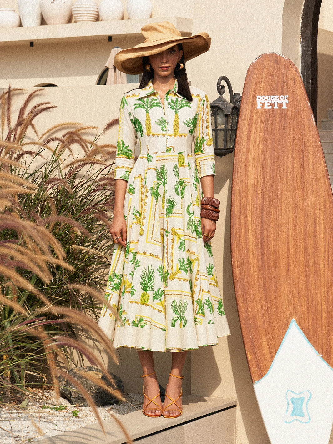 Comfortable Waist Design Comfy Yet Stylish Areca Palm Maxi Dress