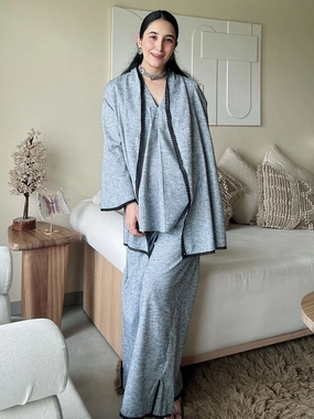 Ash Three Piece Co-ord Set Cool Finish Silky texture