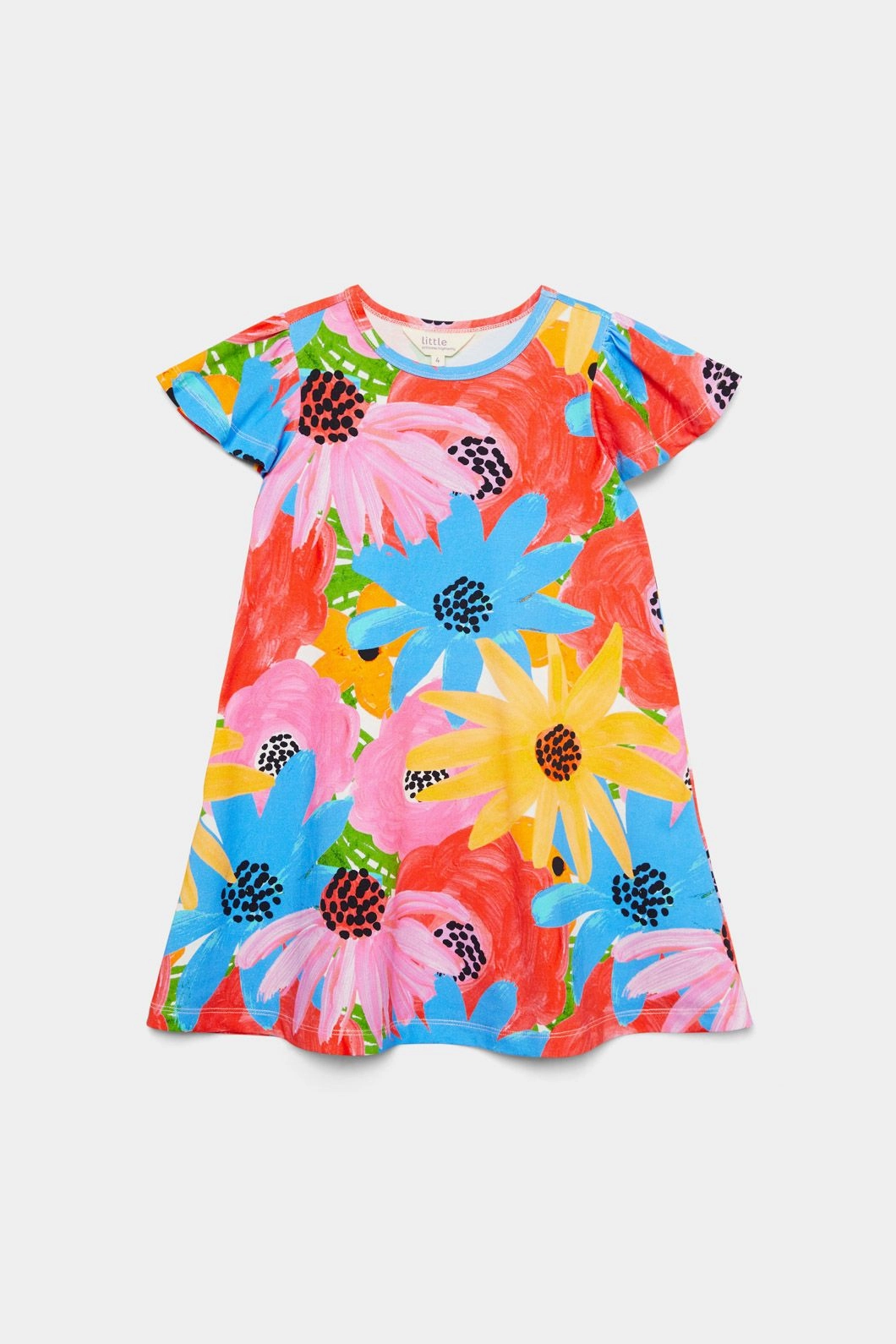 Smart Tailoring Tactile Feel Big Floral Kids Dress