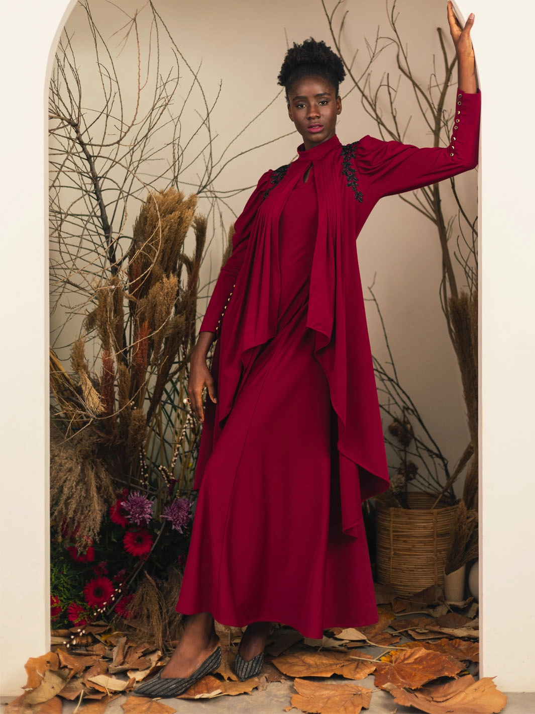 Athena Jumpsuit Gown monochrome