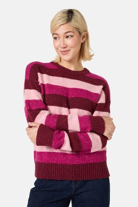 Aurora Stripe Knit Jumper Tagless Labeling Flexible Waist