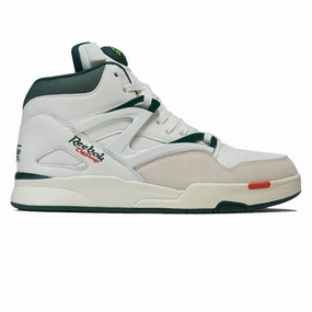 Reebok Pump Omni Zone II Shoes - Chalk/Dark Green/Paper White Customizable Fit Compression Molded Sole