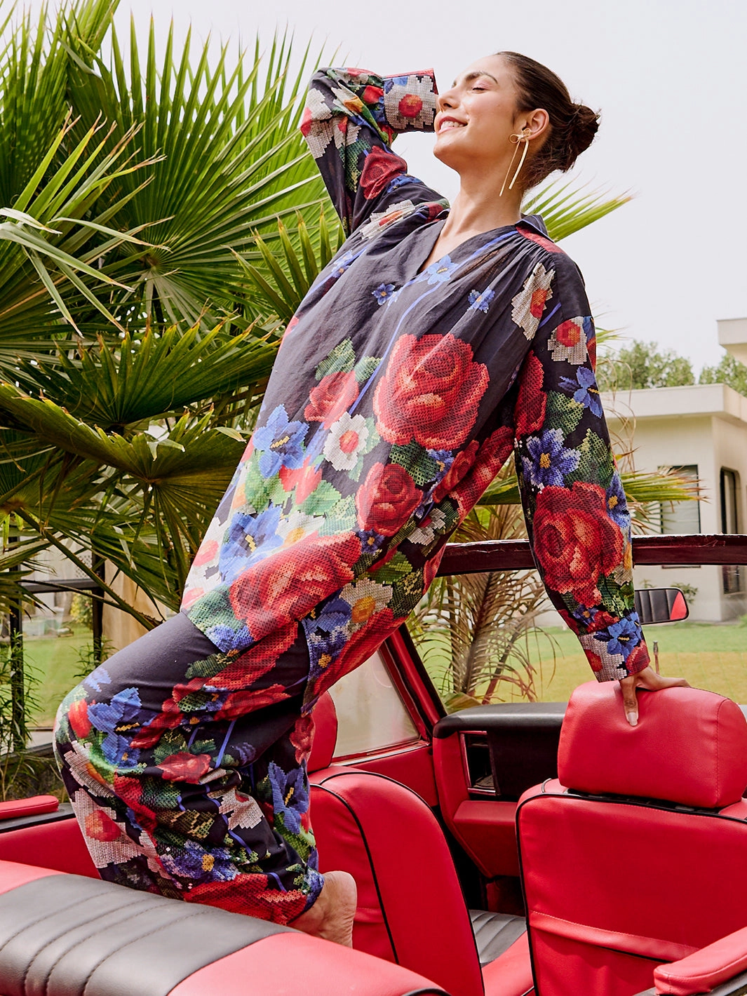 Colmar Cross Stitch Cotton Tunic Event Mood Comfy and Relaxed