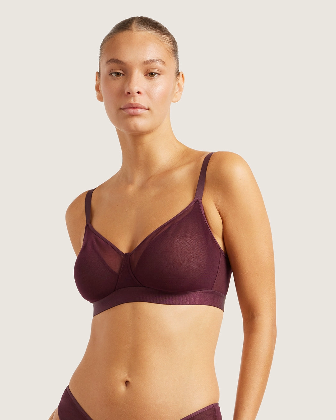 FreeMesh Full Bust Wireless Bra - Fig Small Lightweight Feel