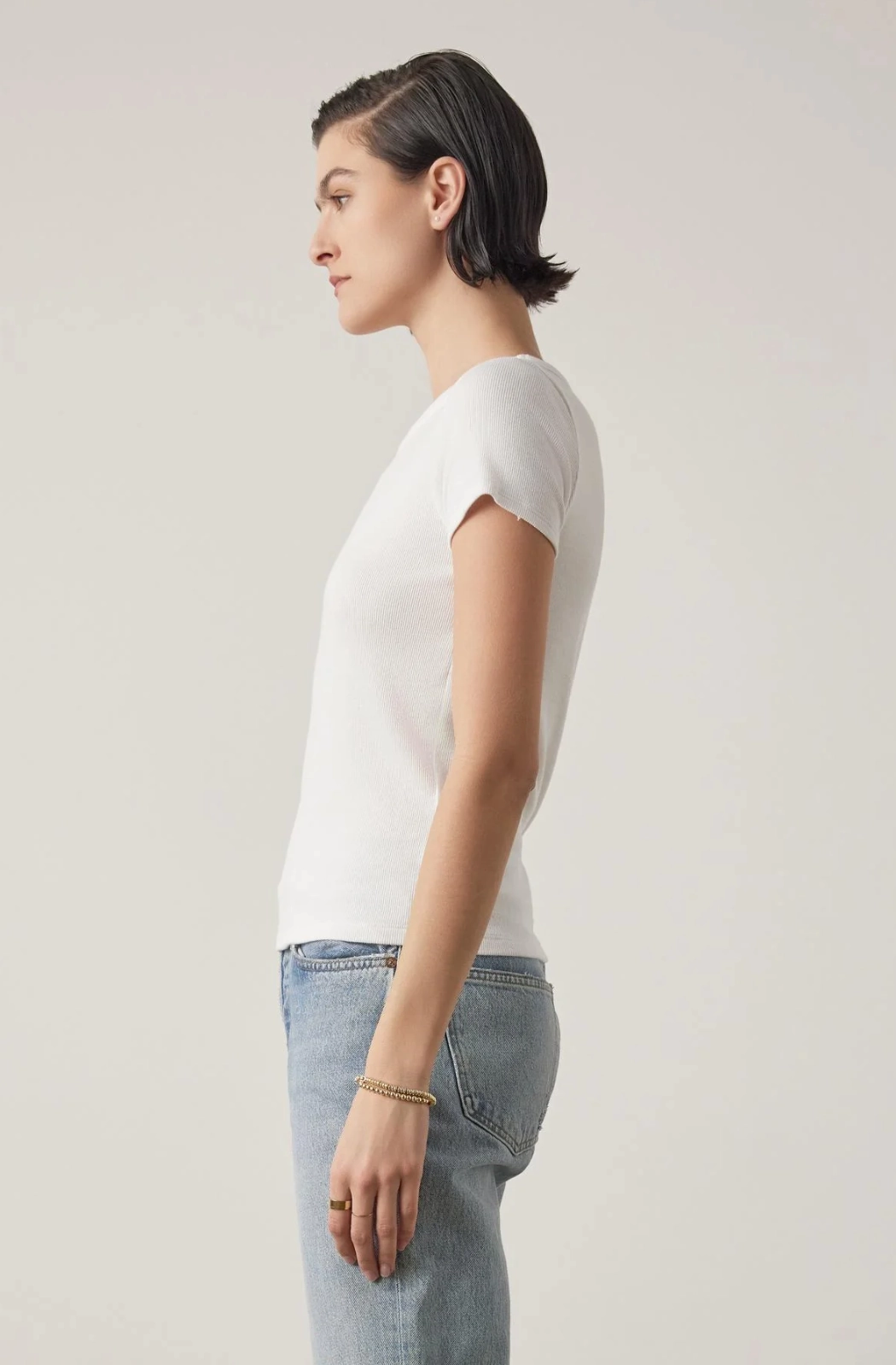 BEDFORD MODAL RIB SCOOP NECK SHORT SLEEVE TOP Simple Layering ConvertibleStyle