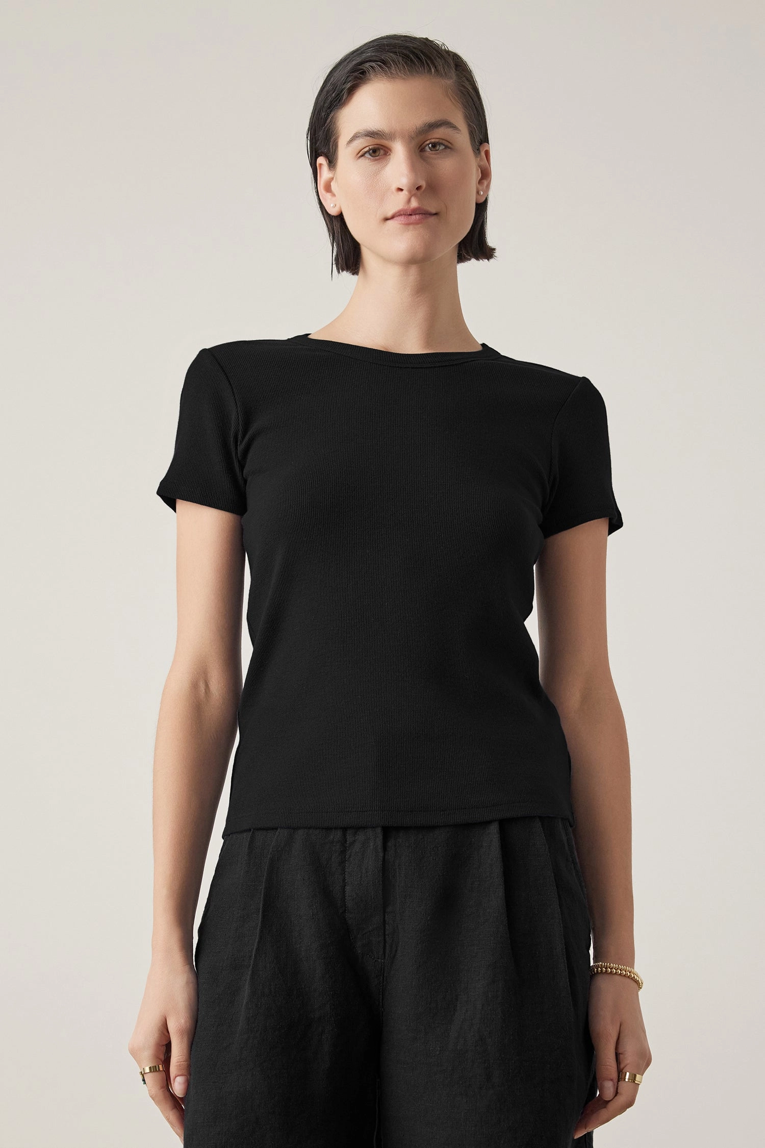 BEDFORD MODAL RIB SCOOP NECK SHORT SLEEVE TOP Casual Fit