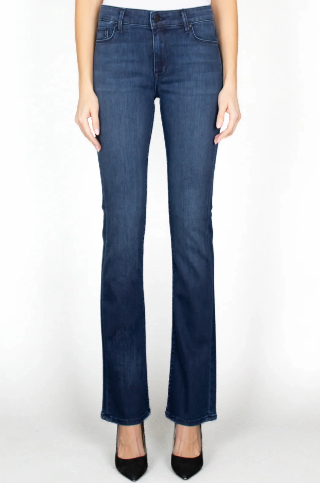 BELLADONNA MID RISE BOOTCUT IN PIPER BLUE Non Stretch Denim Office Wear Modern Rainy Day