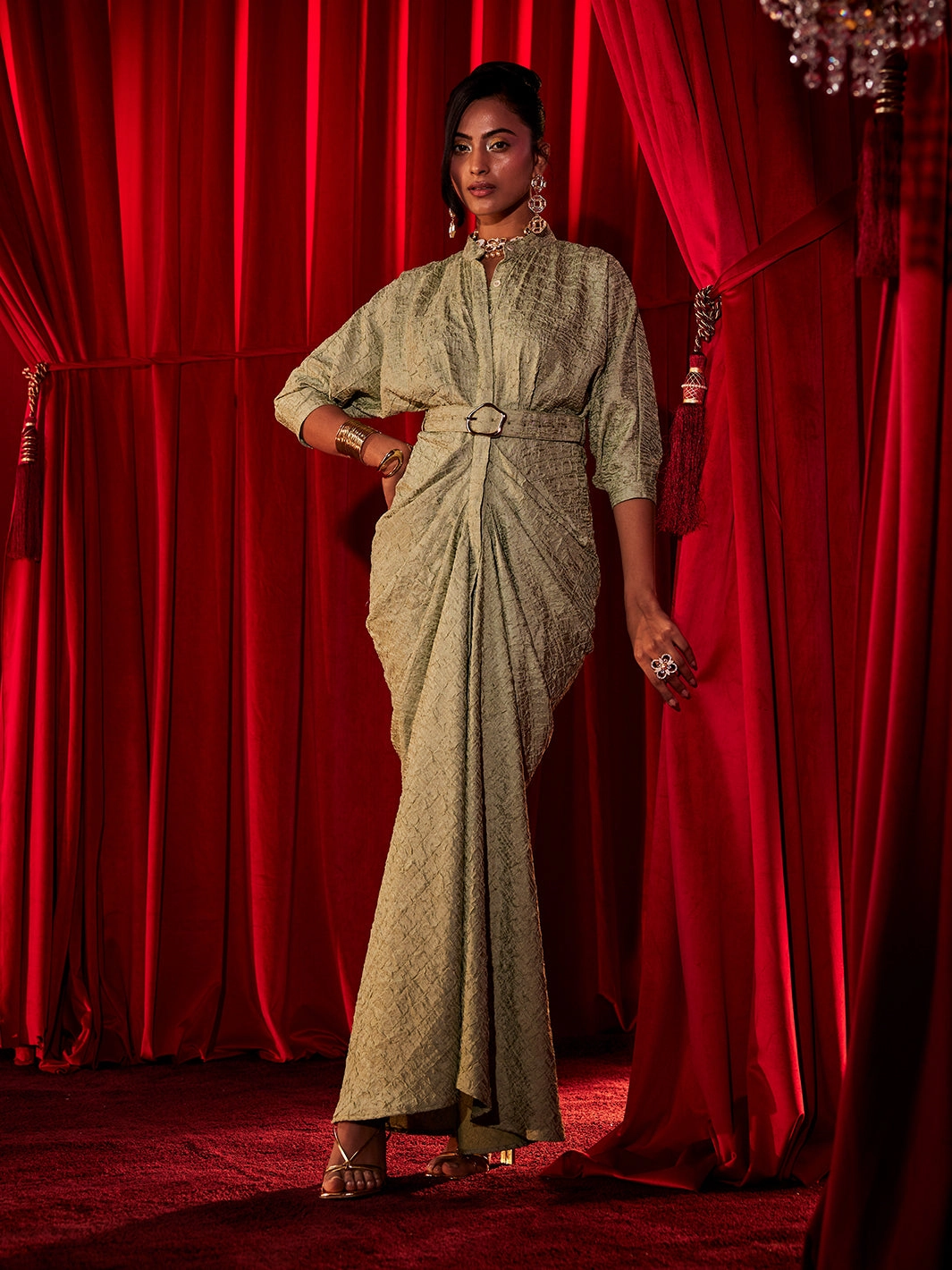 Belrose Pleated Gown luxe feel