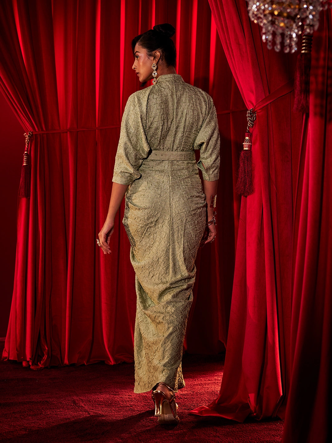 Belrose Pleated Gown Soft Detail