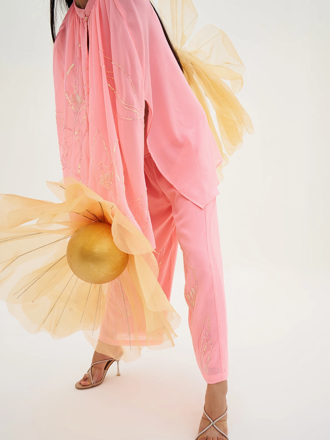 Peachiose Embroidered Kaftan with Pants Set Bohemian style Lined interior