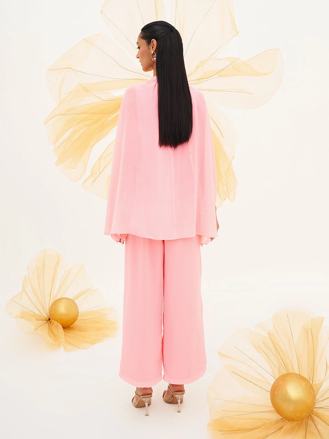 Peachiose Embroidered Kaftan with Pants Set Year Rounder Soft Feel