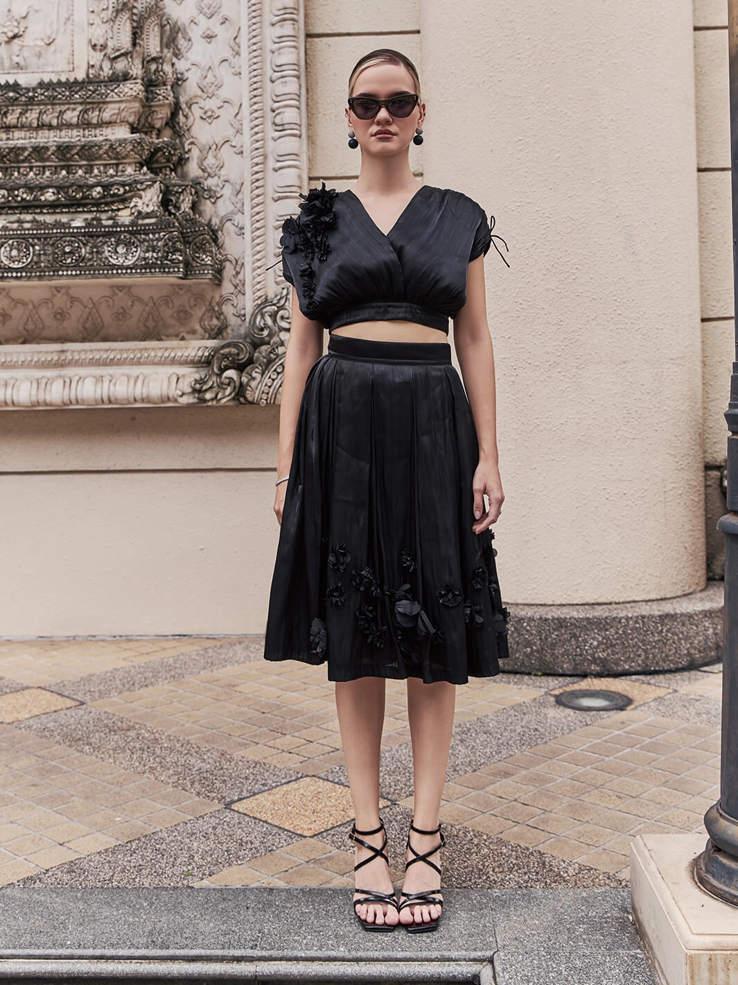 AntiFrayEdging Art Inspired Blake Organza Applique Floral Top