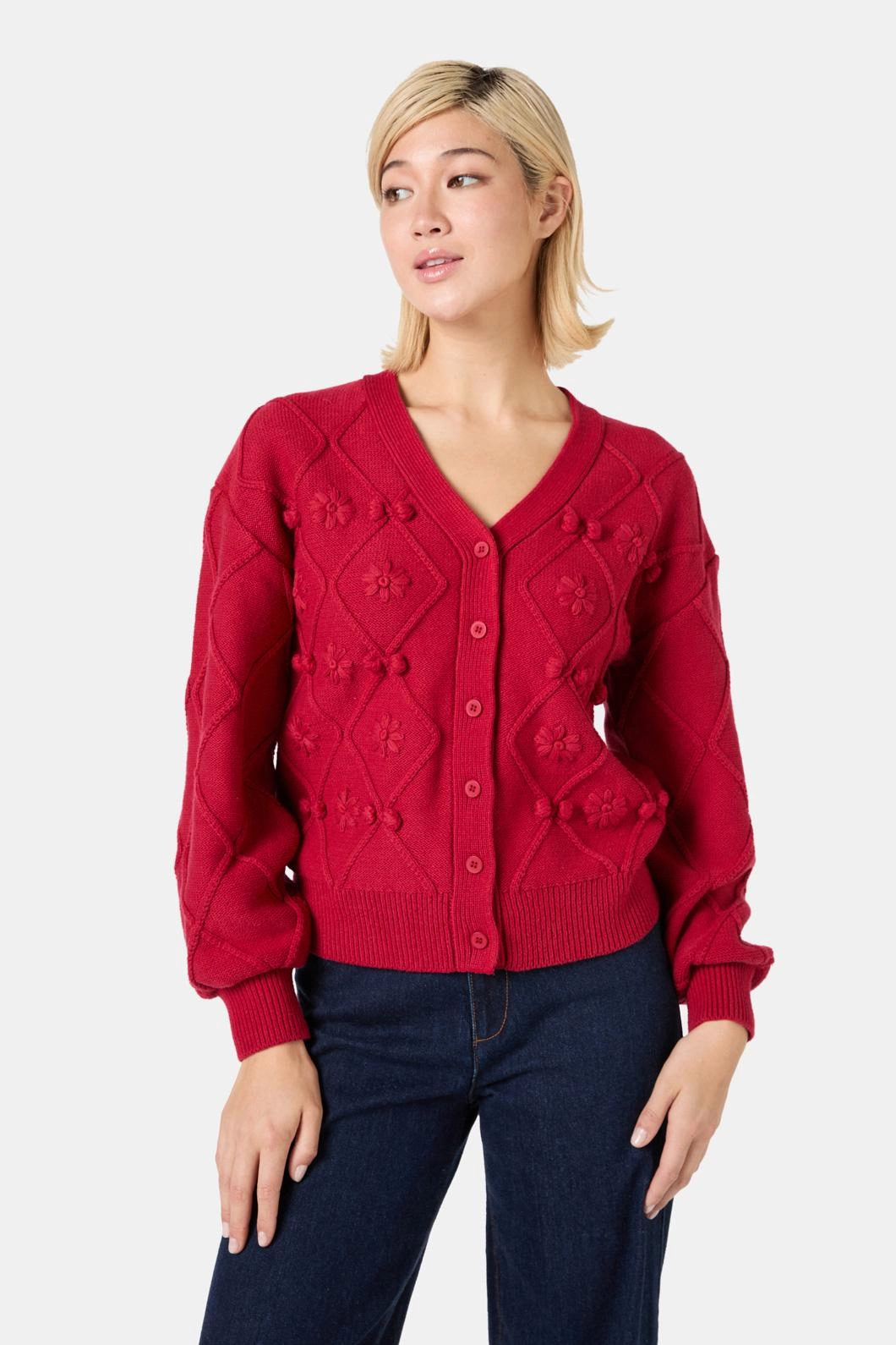 Bloom Embroidered Cardigan Comfy Knitwear