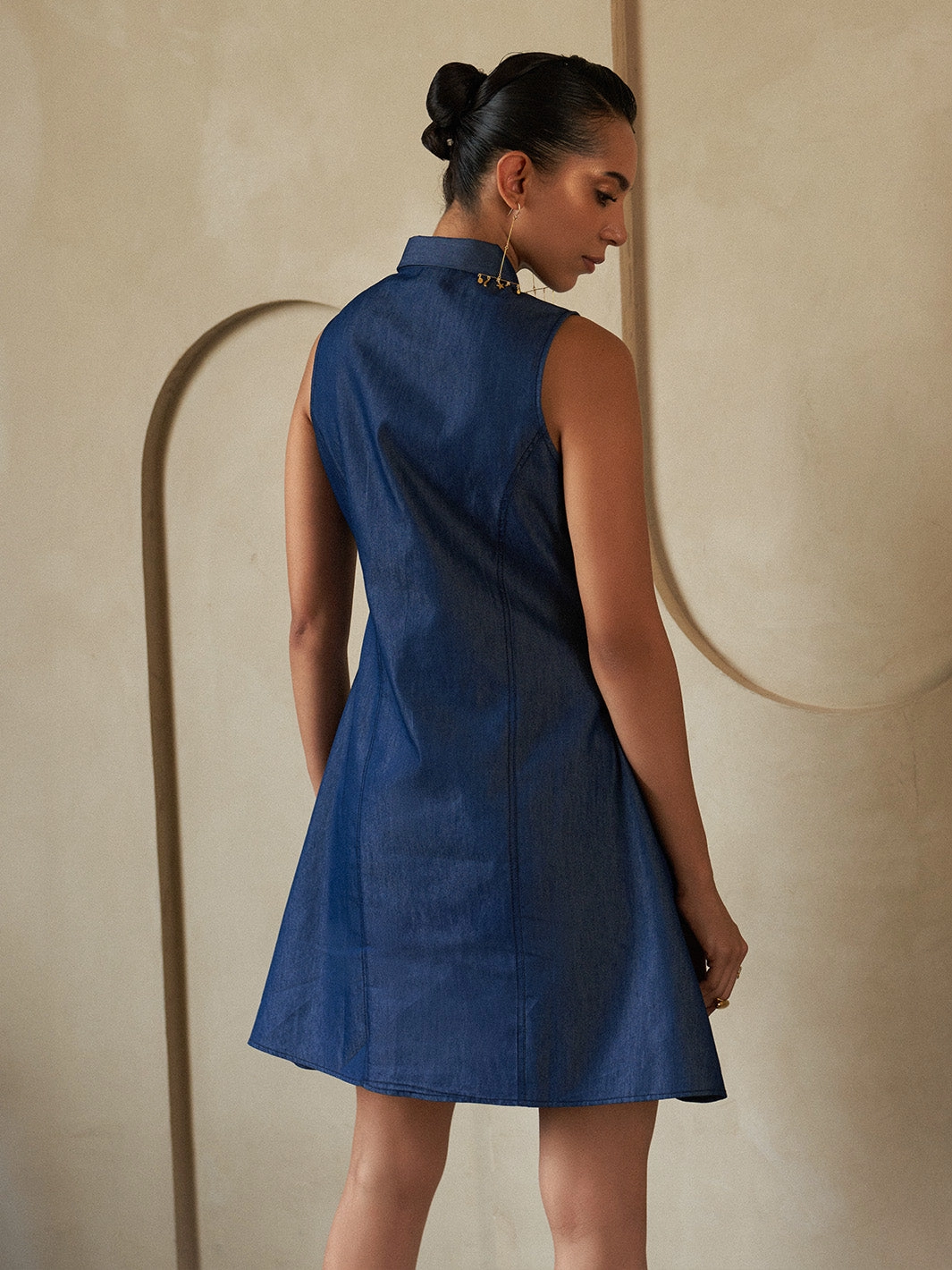 Blue Bella Denim Mini Dress Edgy Twist