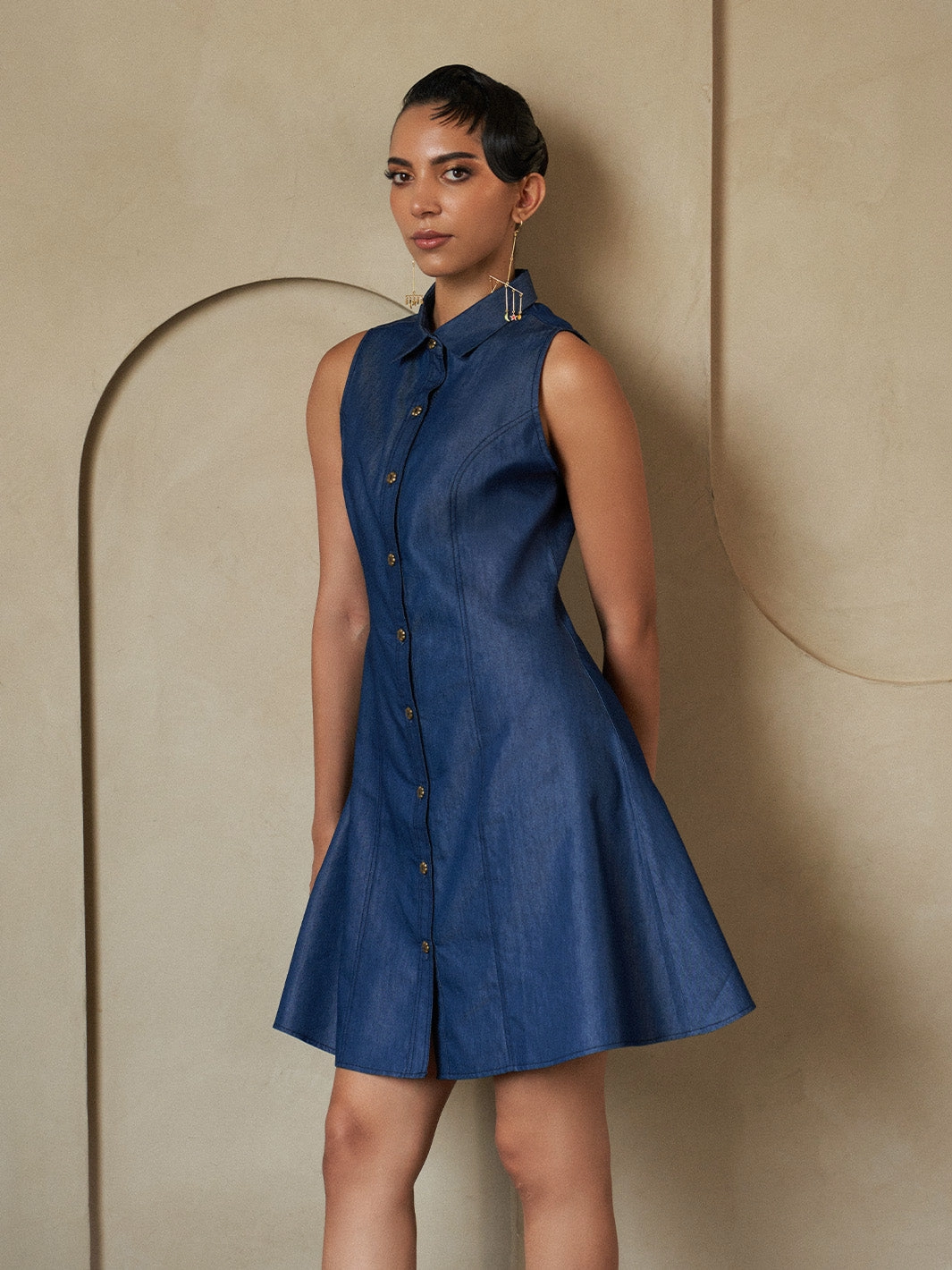 Blue Bella Denim Mini Dress Cozy and Comfortable