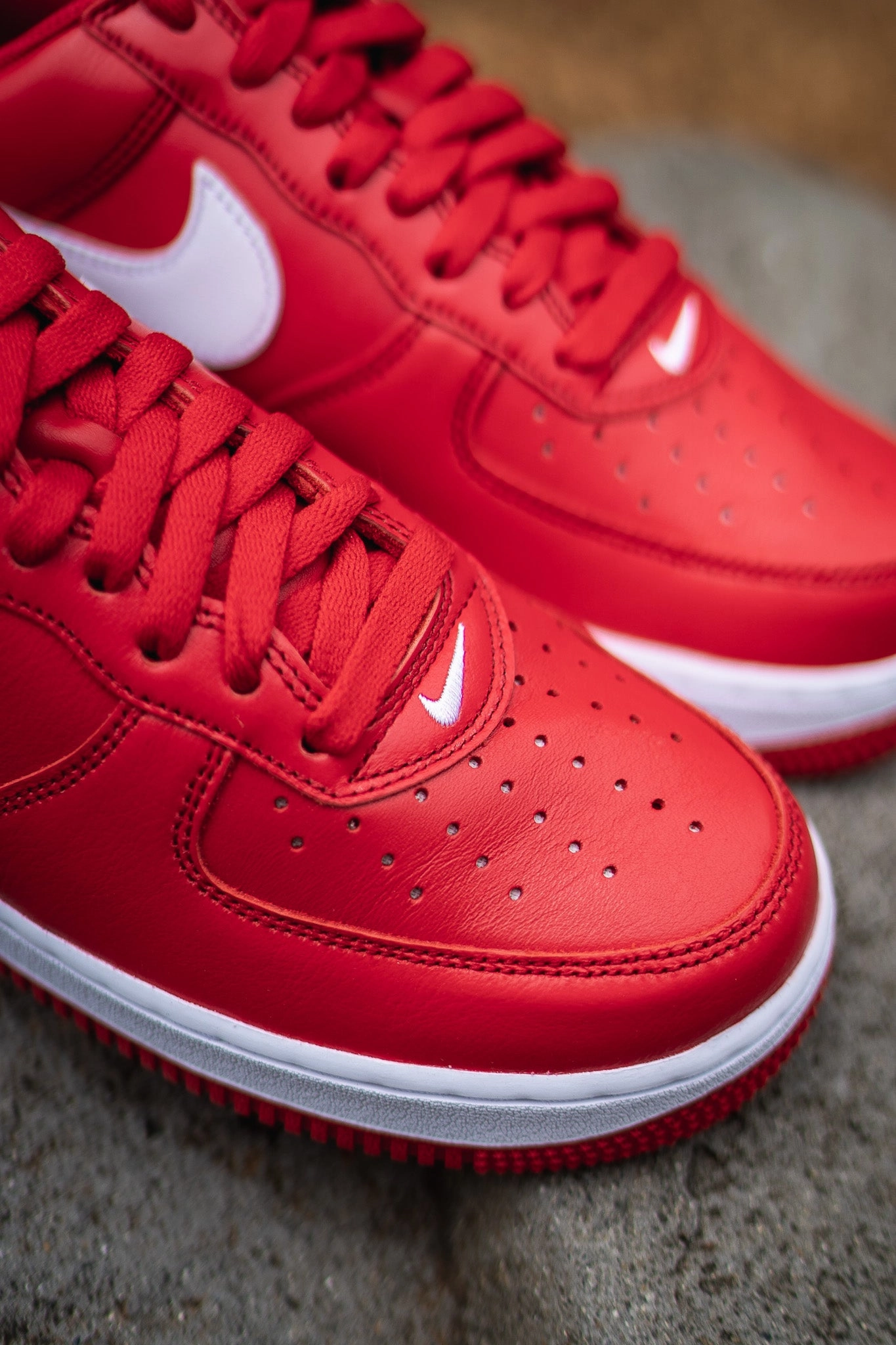 Mens Nike Air Force 1 Low Retro QS (University Red) RaisedSole Aerobic Flex Sole