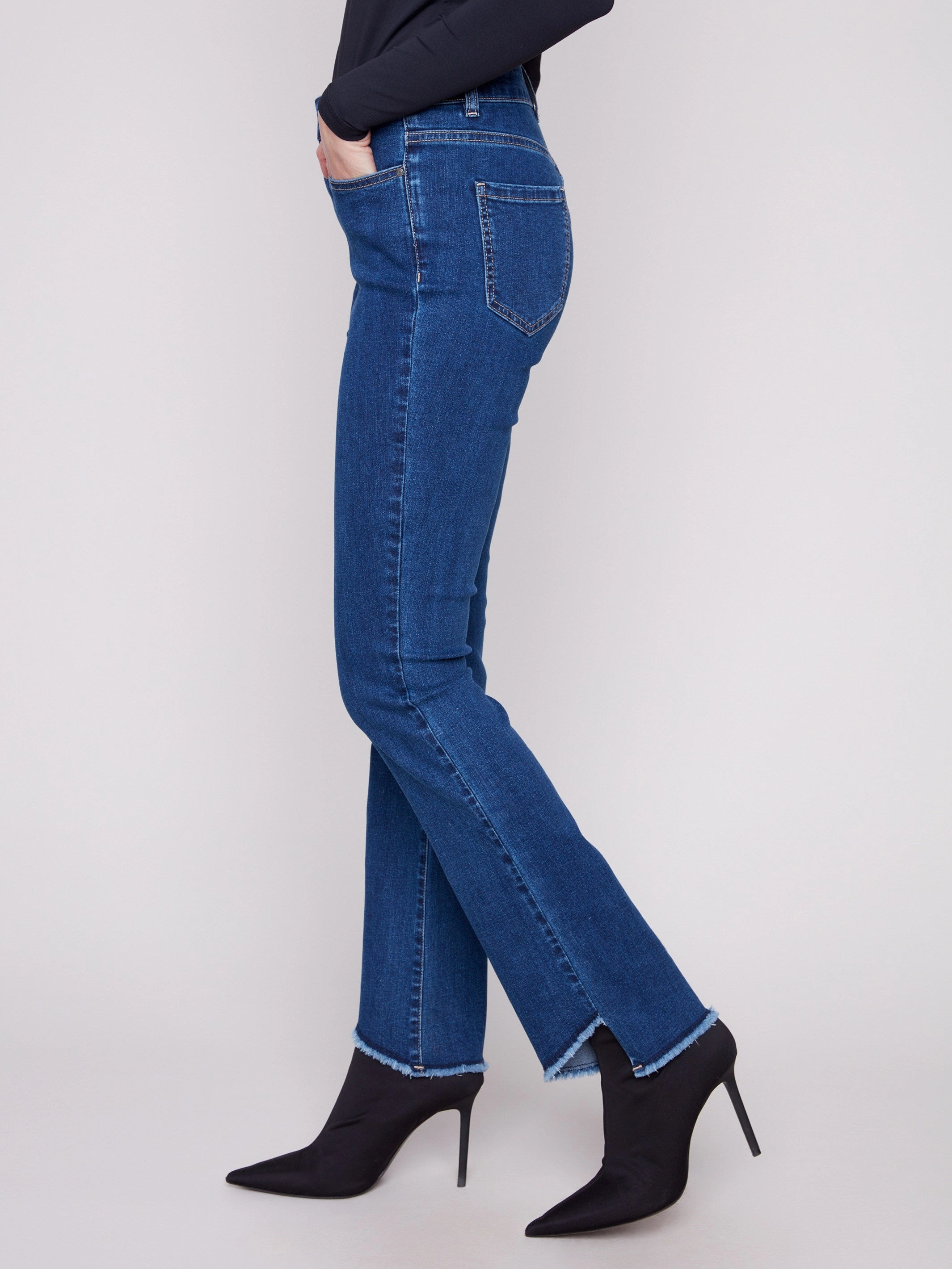 Bootcut Jeans With Asymmetrical Hem - Indigo Lifestyle Ready Trend Neutral