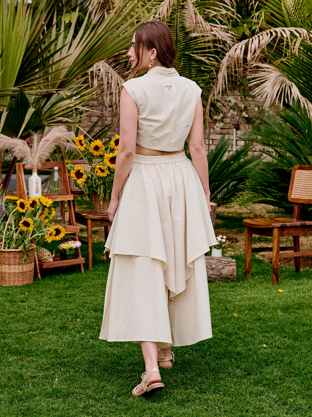 Refined Simplicity Skirt Flare Alaya Overlap Top