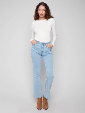 Classic Cut Active Touch Celine Flare Leg Jeans - Light Blue