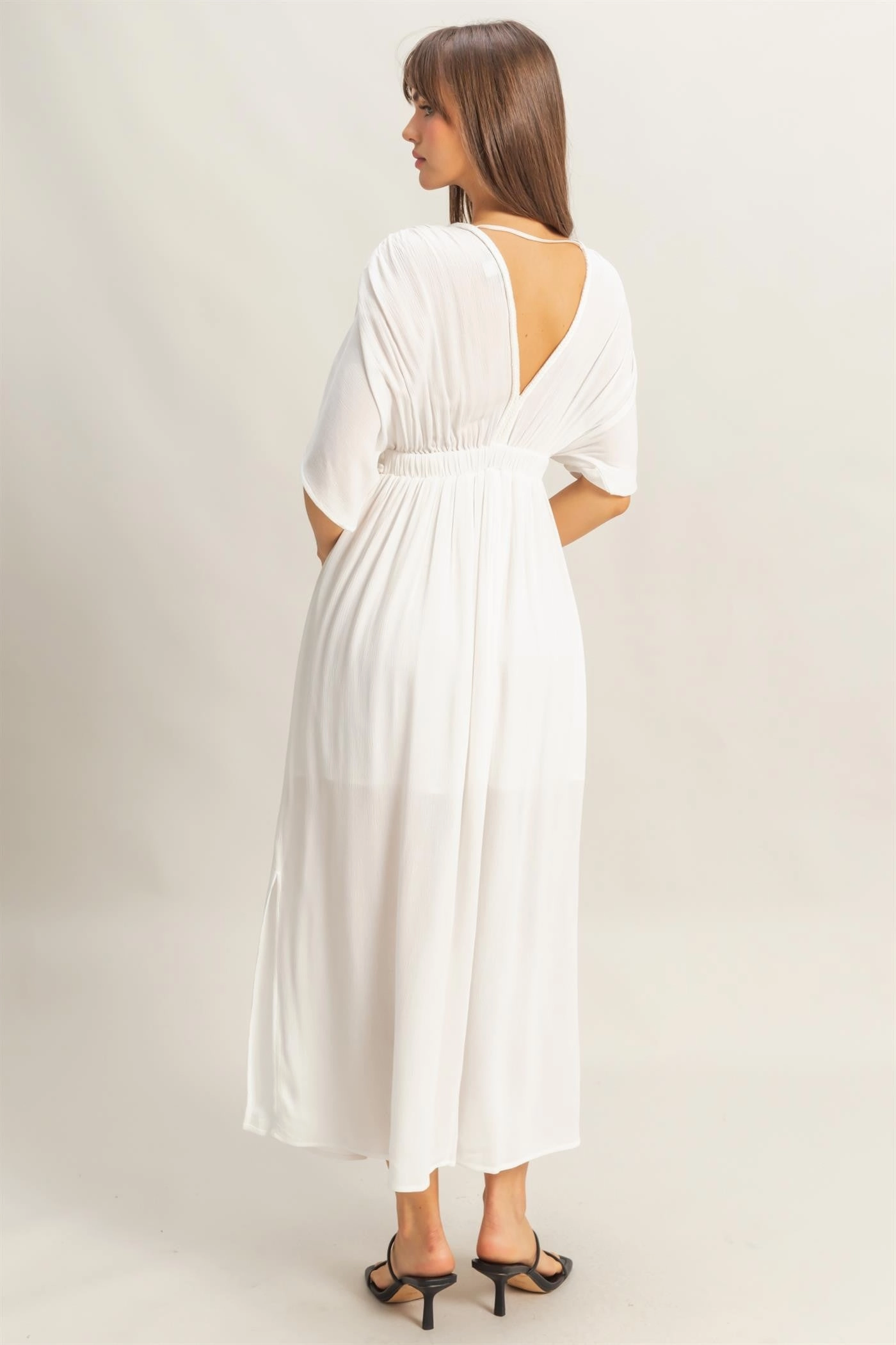 BRAID TRIM EMPIRE WAIST DRESS Summer Style