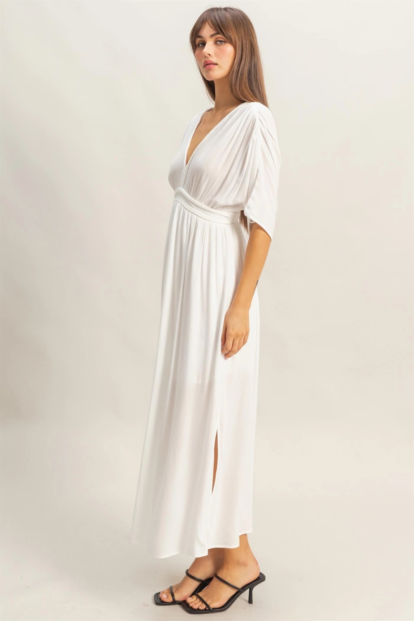 All-Purpose Comfort BRAID TRIM EMPIRE WAIST DRESS