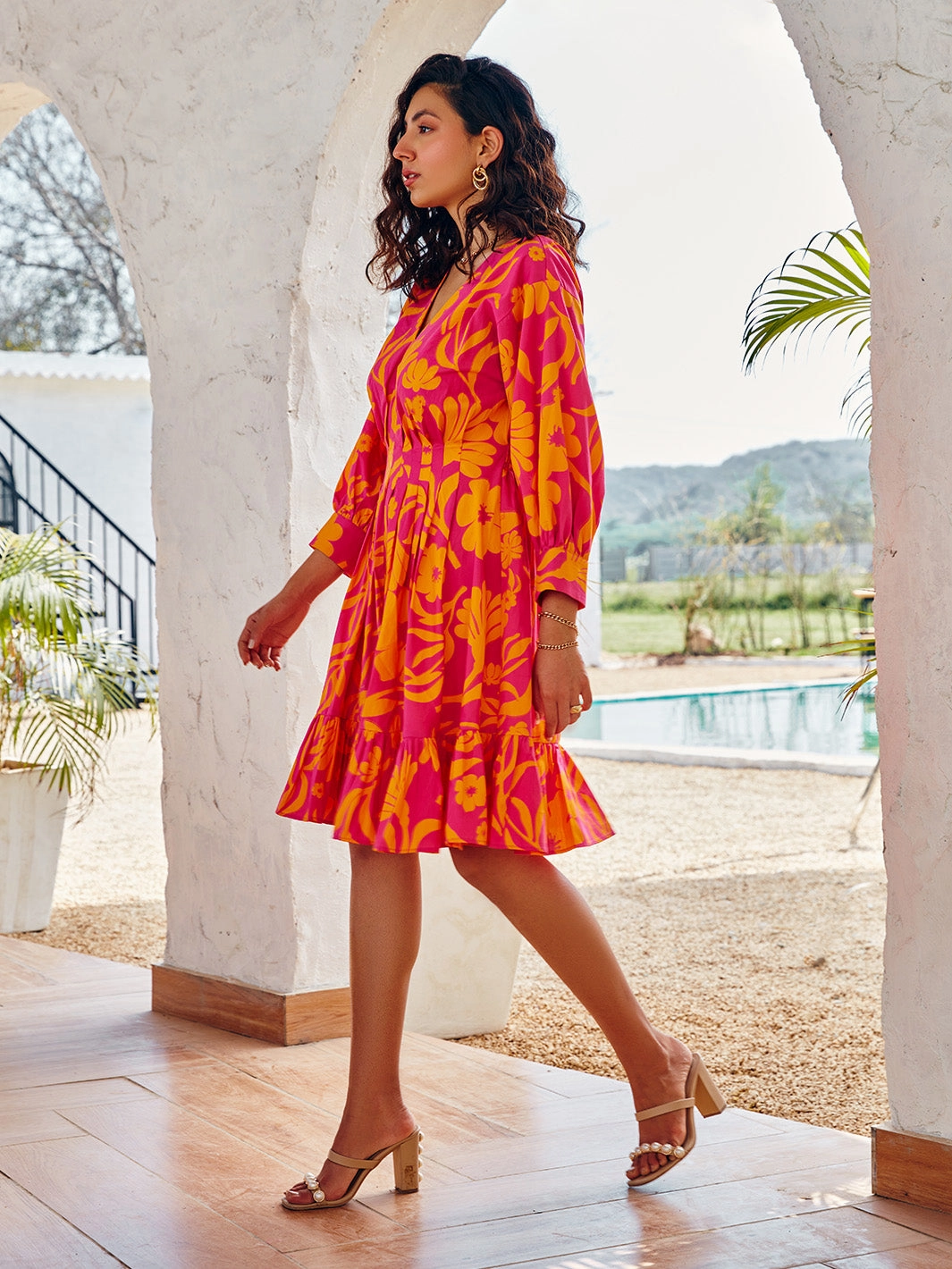 Mia Short dress Flattering Shape Design Cool Drape