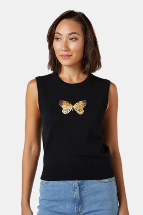 Butterfly Emb Vest Comfy Flex