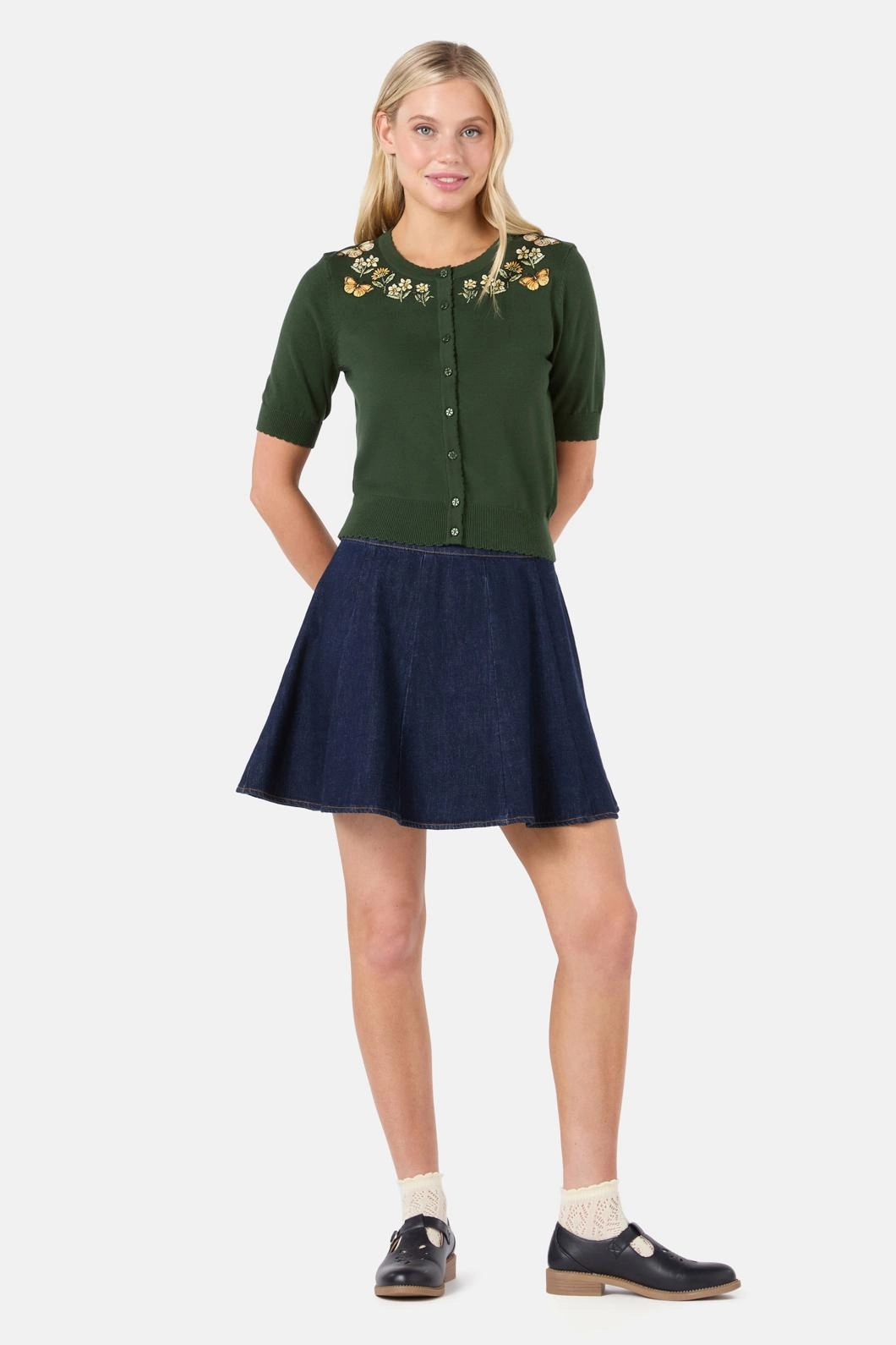 Butterfly Embroidered Cardigan Cozy All-Day