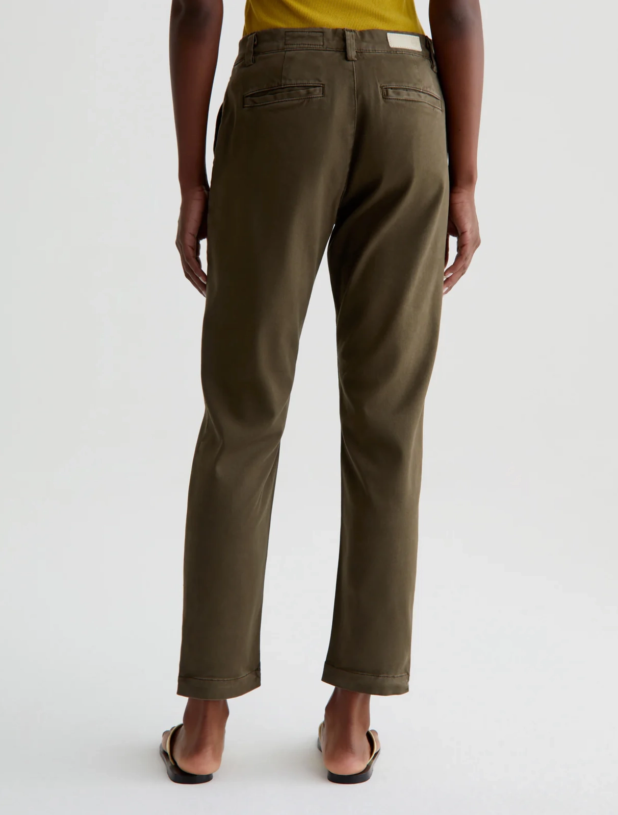 CADEN TAILORED TROUSER IN SULFUR SHADY MOSS Moisture Wicking Technology Double Layered Knees