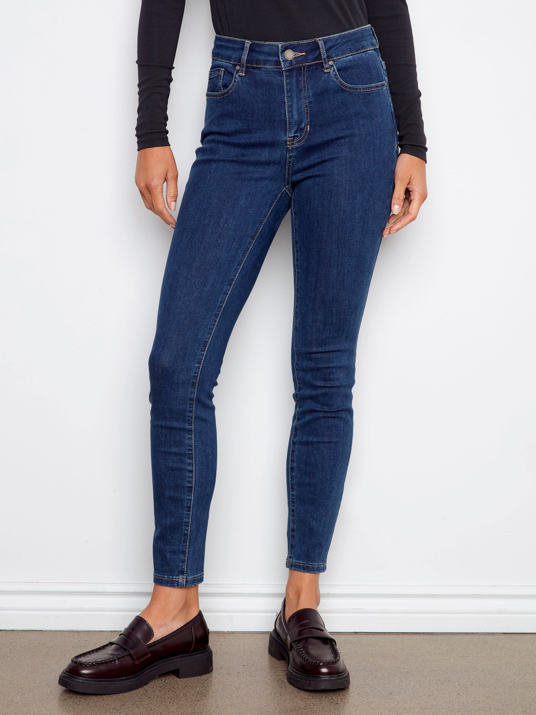 Carine Skinny Jeans - Indigo Comfortable Style Picnic Style Textured